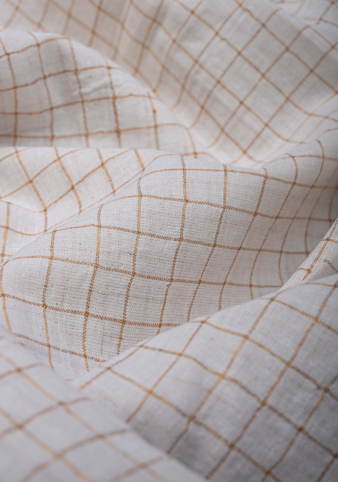 Madurai Cotton Saree in Off White with Zari Checks and Contrast Zari Borders, No Blouse Piece