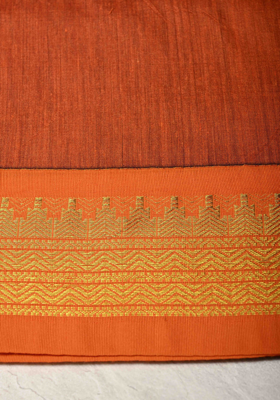 Ink Purple Venkatagiri Cotton Silk Saree with Contrast Zari Border
