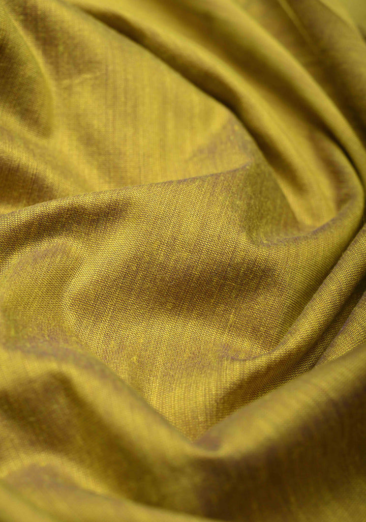 Henna Green Venkatagiri Cotton Silk Saree with Contrast Zari Border