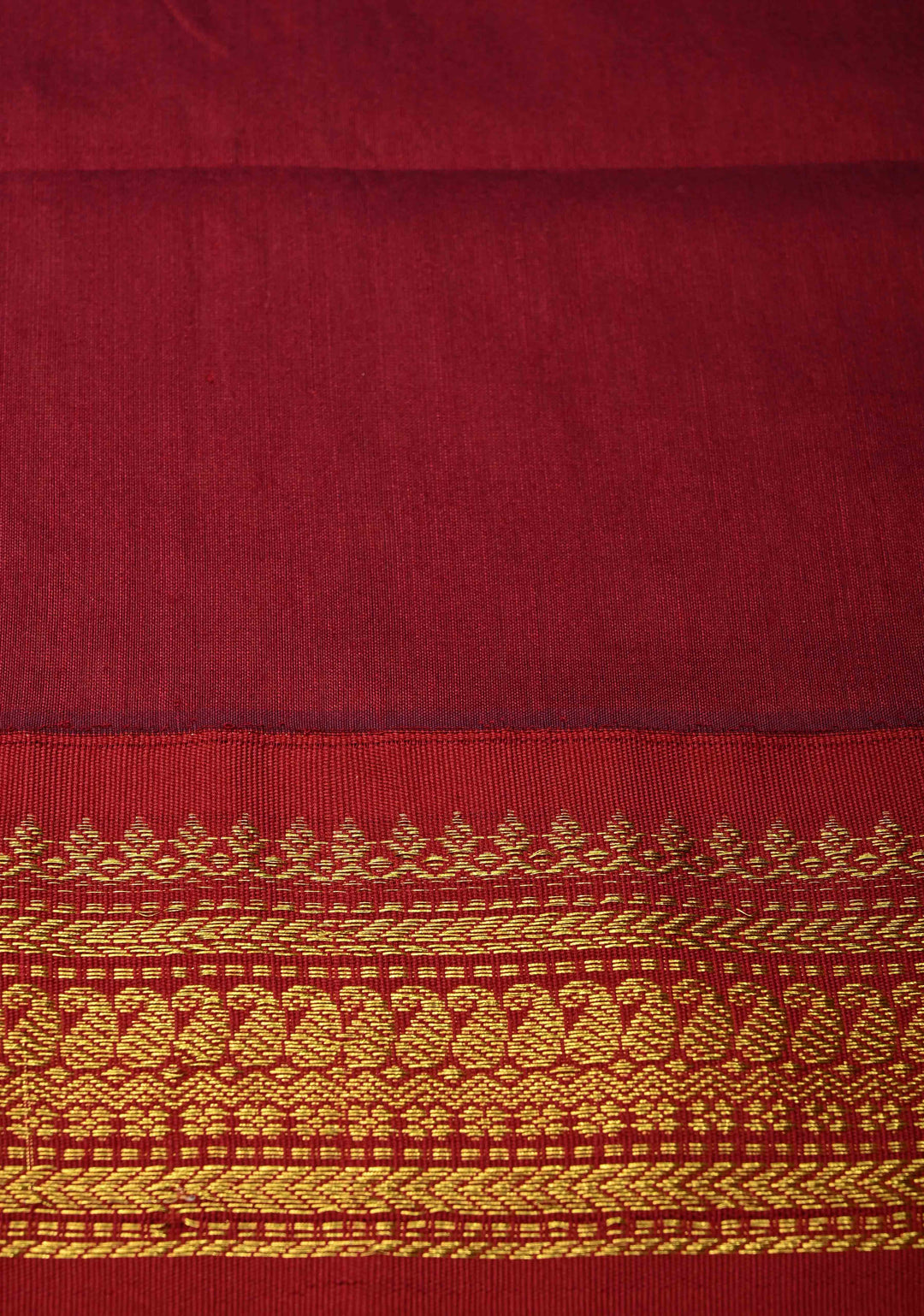 Camel Brown Venkatagiri Cotton Silk Saree with Contrast Zari Border