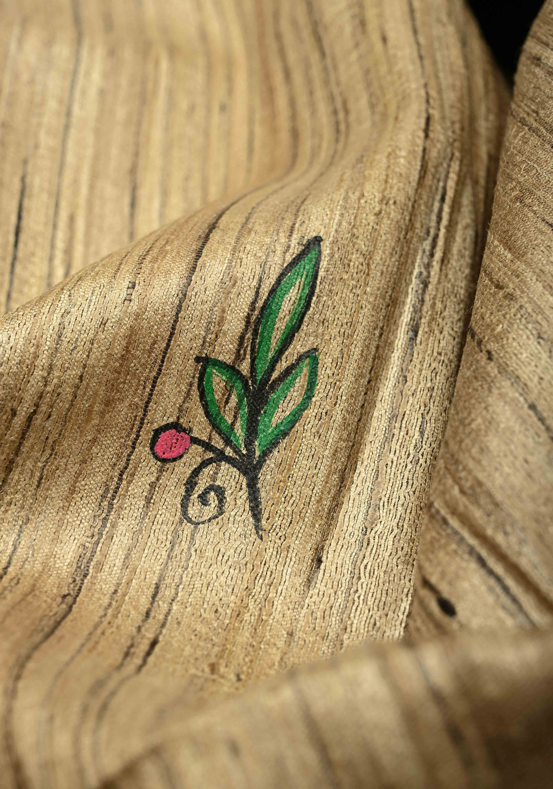 Kora Color Pure Handloom Tussar Silk Saree With Madhubani Hand Painted and Peacock Motifs| SILK MARK CERTIFIED