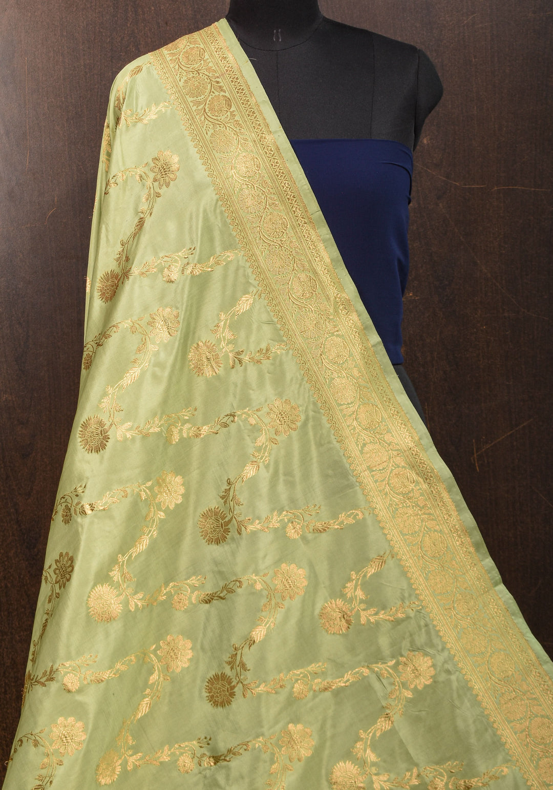 Pista Green Jaal Katan Silk Dupatta  | SILK MARK CERTIFIED