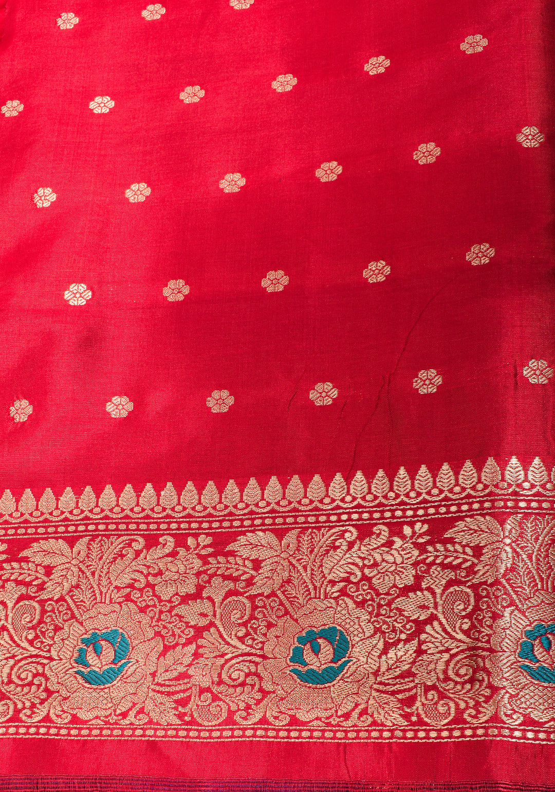 Purple Banarasi Katan Silk Saree with Meenakari Buttas and Contrast Red Border| SILK MARK CERTIFIED