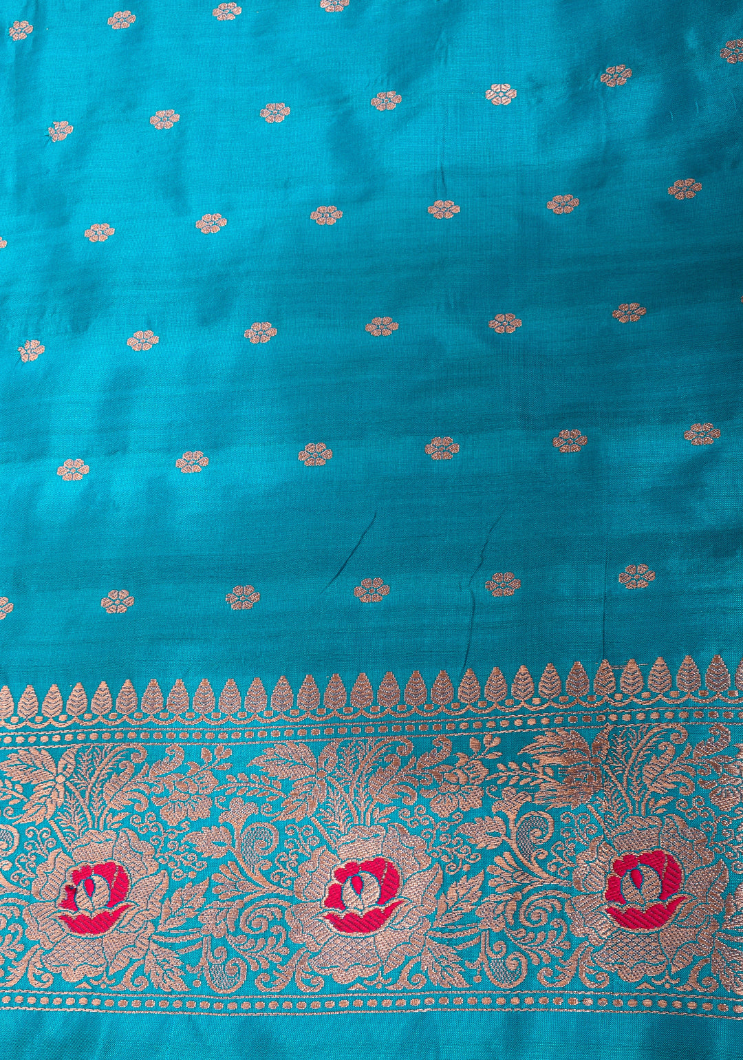 Banarasi Katan Silk Saree in Purple with Meenakari Buttas and Contrast Blue Borders| SILK MARK CERTIFIED