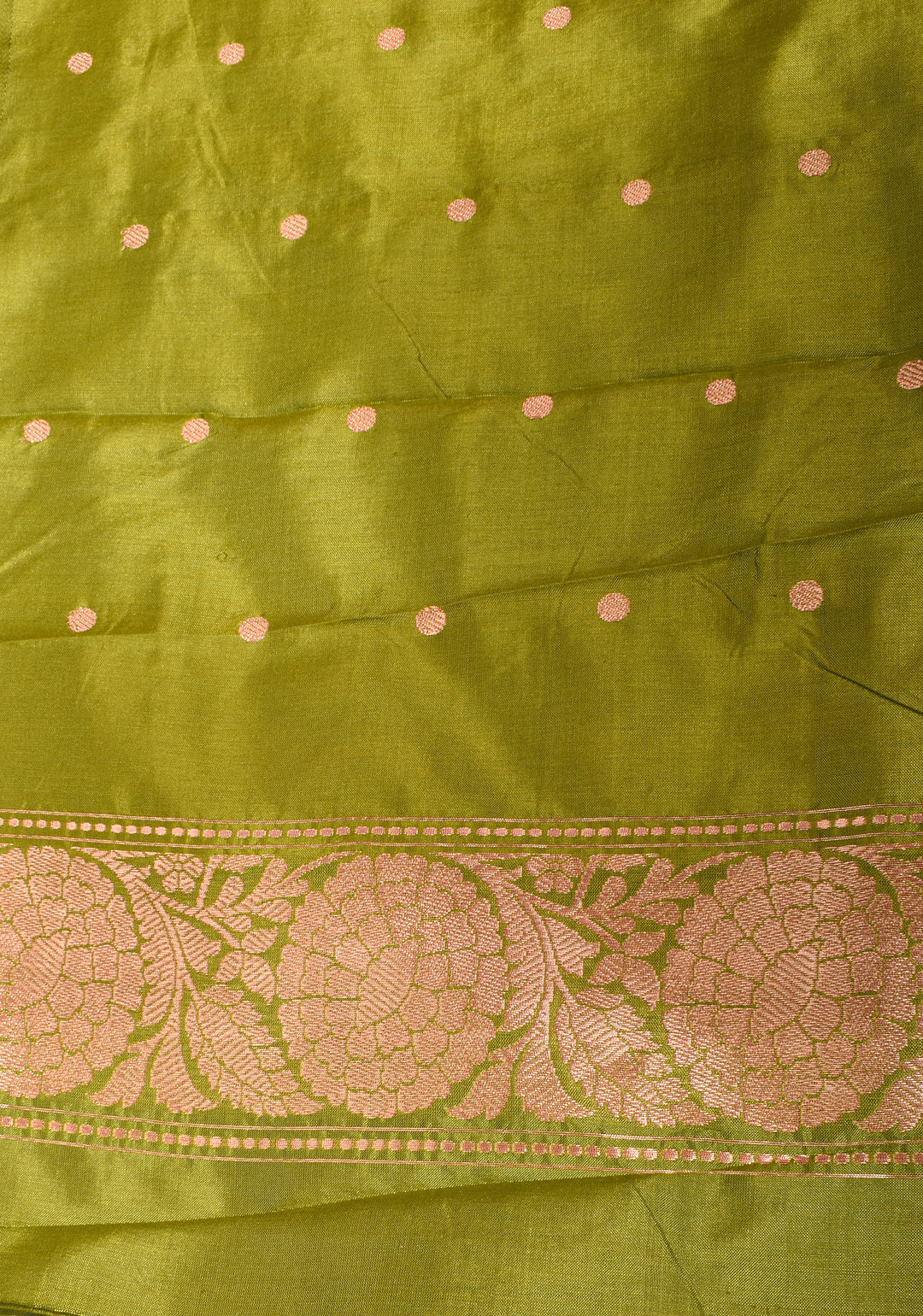 Gray Banarasi Katan Silk Saree with zari buttas and contrast border | SILK MARK CERTIFIED