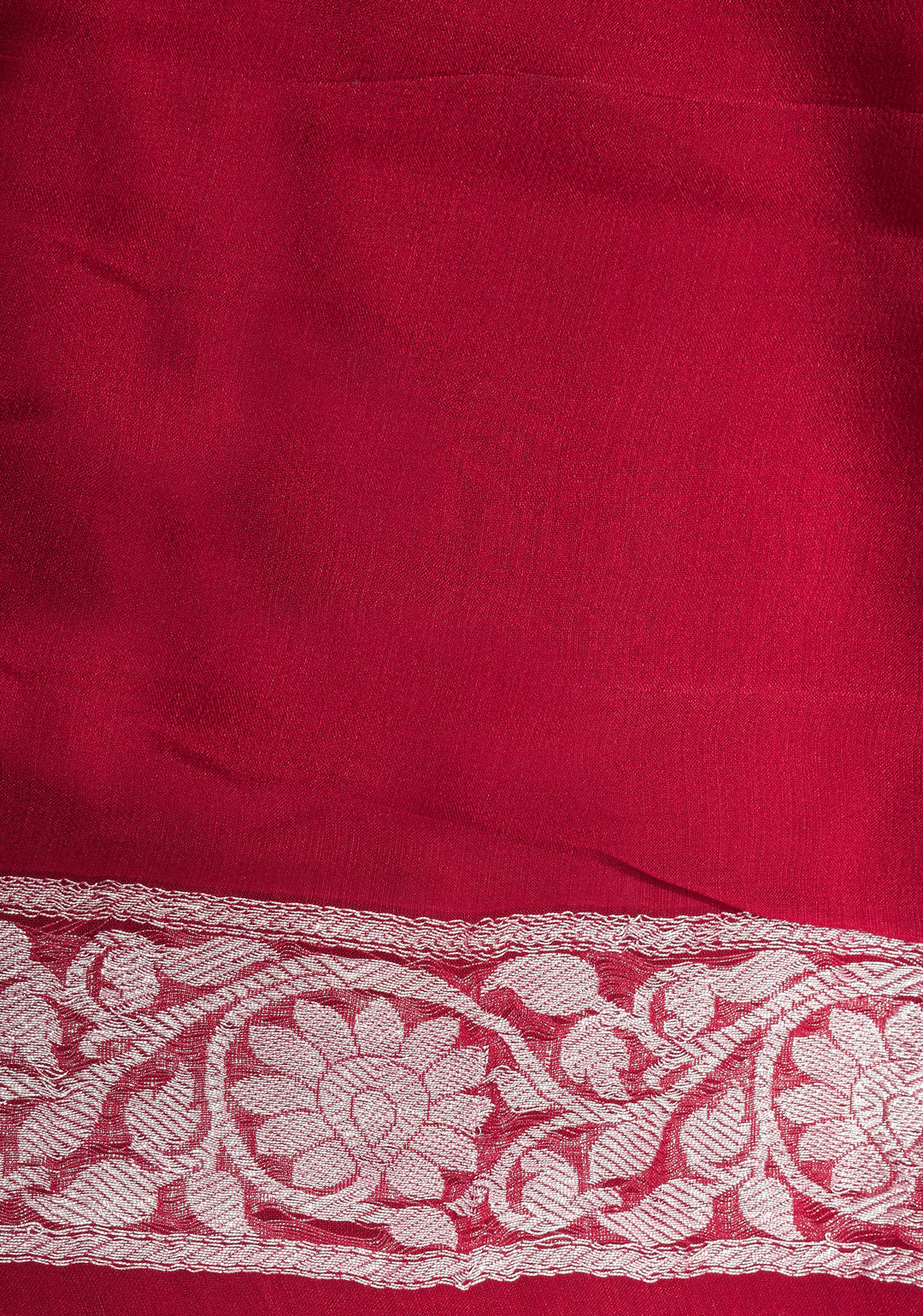 Maroon Banarasi Chiffon Silk Saree with Zari Buttas and Border | SILK MARK CERTIFIED