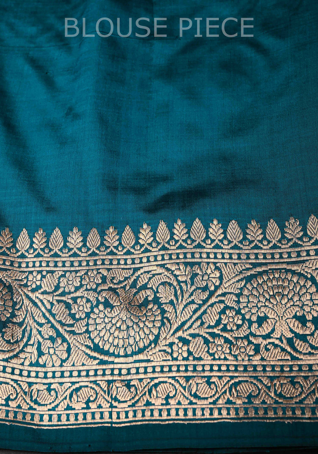 Peacock Blue Banarasi Katan Silk Saree with Meenakari Zari Butta And Zari Border | SILK MARK CERTIFIED