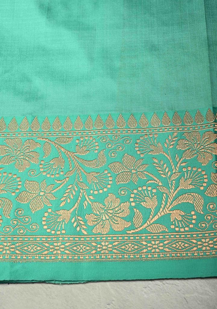 Ink Purple Banarasi Katan Silk Saree with Chunri Buttis and Contrast Zari Border | SILK MARK CERTIFIED