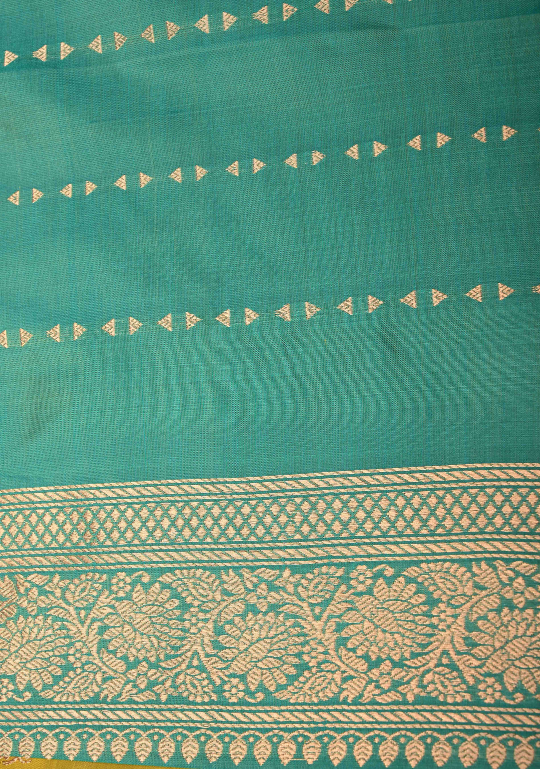 Frost Mustard Yellow Banarasi Katan Silk Saree with Zari Buttas and Contrast Zari Border | SILK MARK CERTIFIED