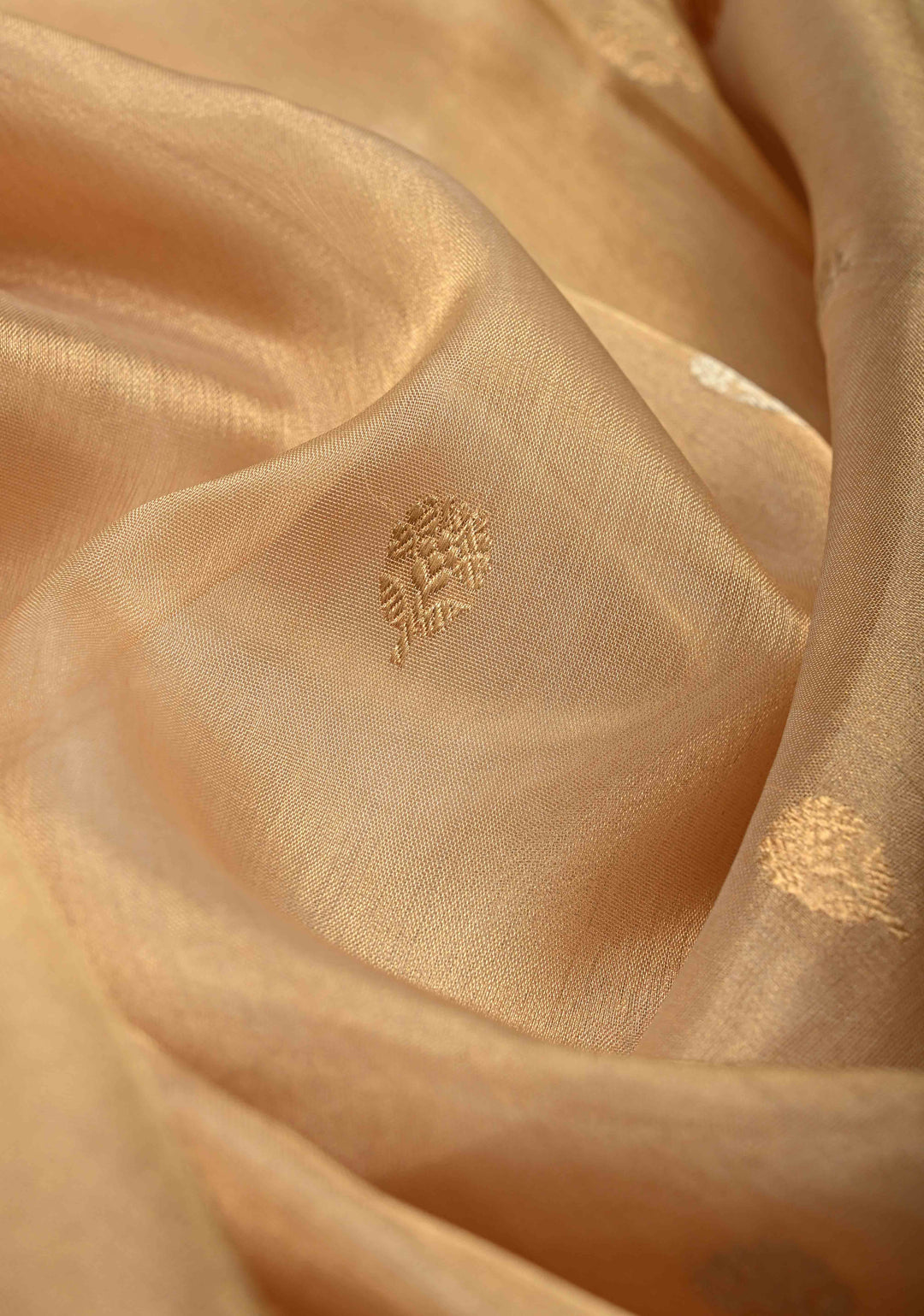 Gold Pure Banarasi Organza Tissue Silk Saree with Sona Rupa Buttas and Zari Border | SILK MARK CERTIFIED