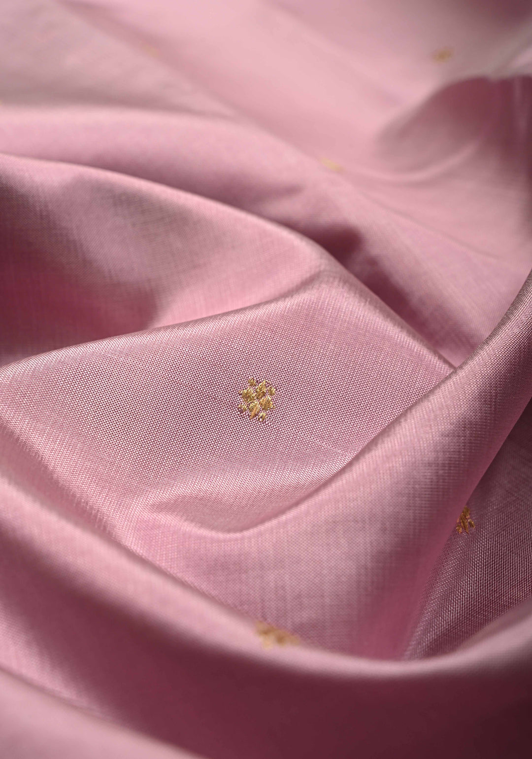 Opera Mauve Banarasi Katan Silk Saree with Chunri Buttis and Contrast Zari Border | SILK MARK CERTIFIED