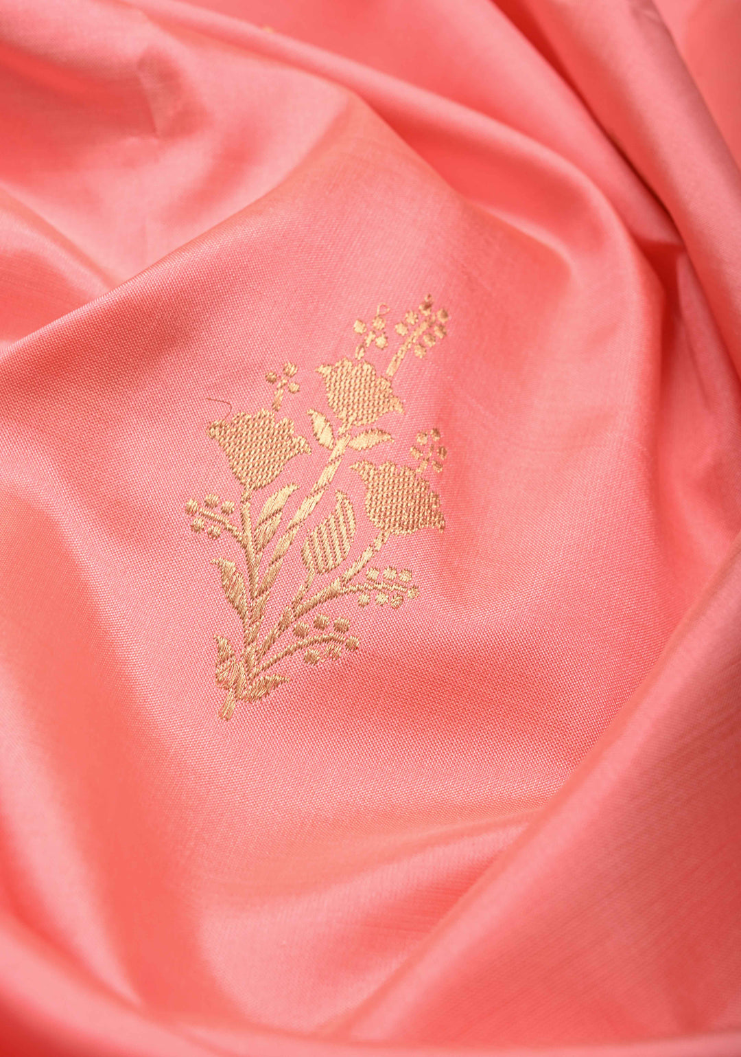 Flamingo Pink Banarasi Katan Silk Saree with Zari Buttas and Contrast Zari Border | SILK MARK CERTIFIED