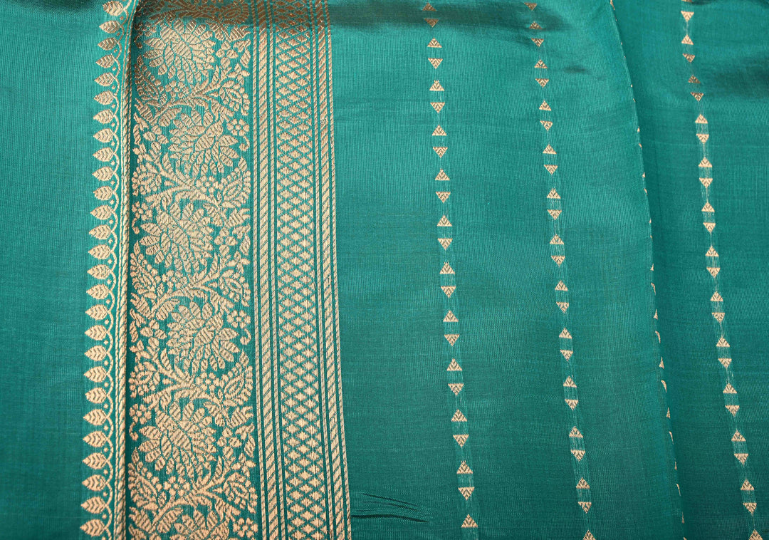 Methi Yellow Pure Banarasi Kora Silk Saree with Zari Buttas and Contrast Zari Border | SILK MARK CERTIFIED