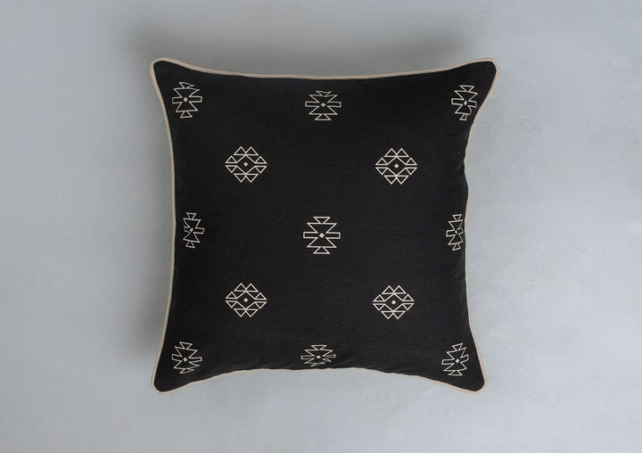Aztec Geometric design Black Cushion Cover in 100% Pure Cotton,