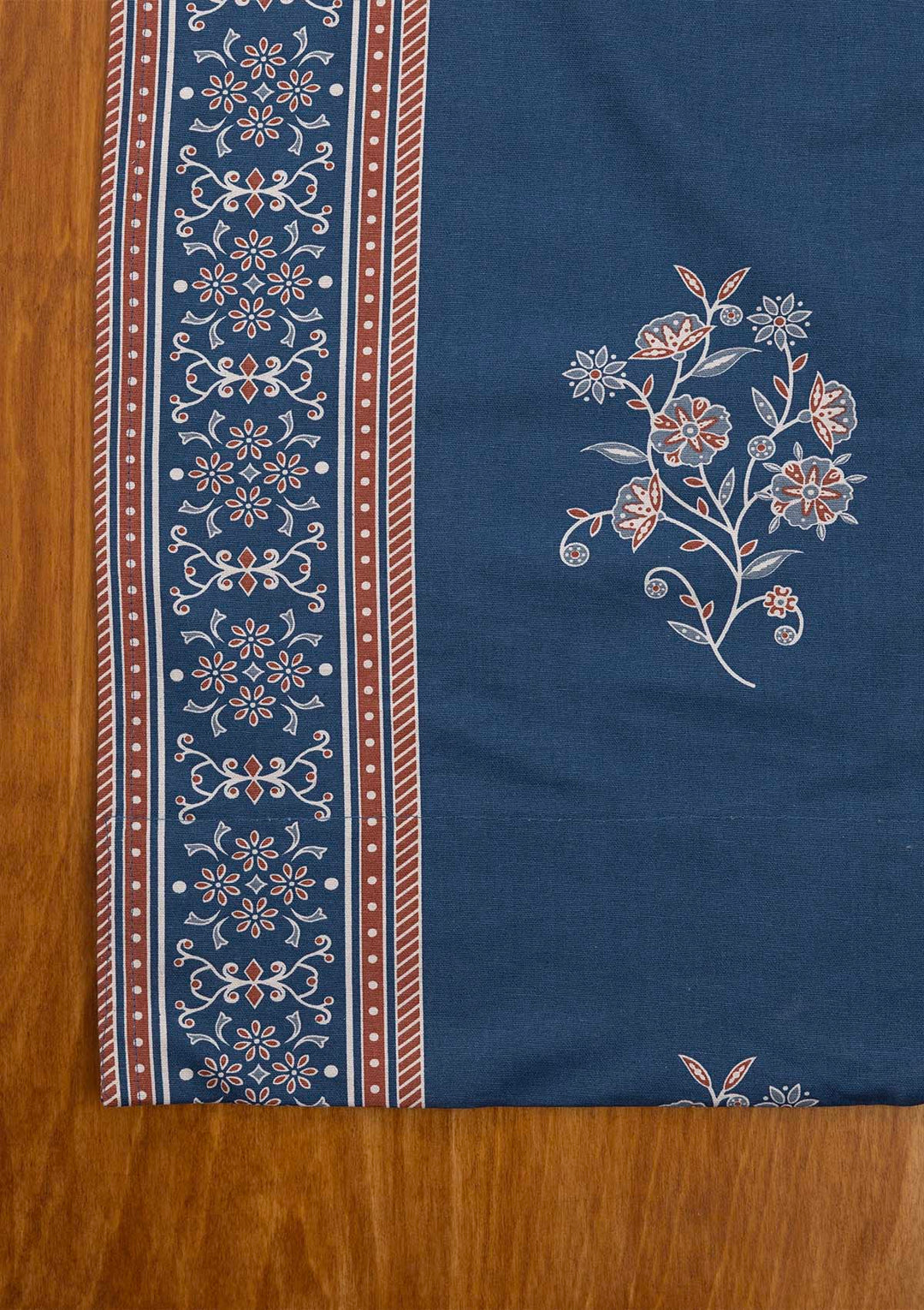 Neela 100% Cotton Ethnic Printed Indigo Table Cloth | SHOBITAM