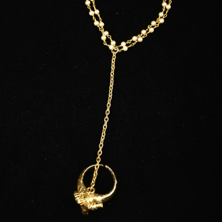 Gold Tone Hand Harness Bracelet Hathphool Jewelry | SHOBITAM