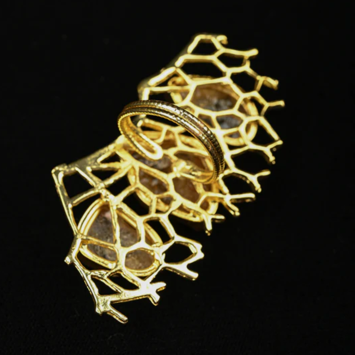 Raw Citrine Cluster Adjustable Cocktail Ring | SHOBITAM