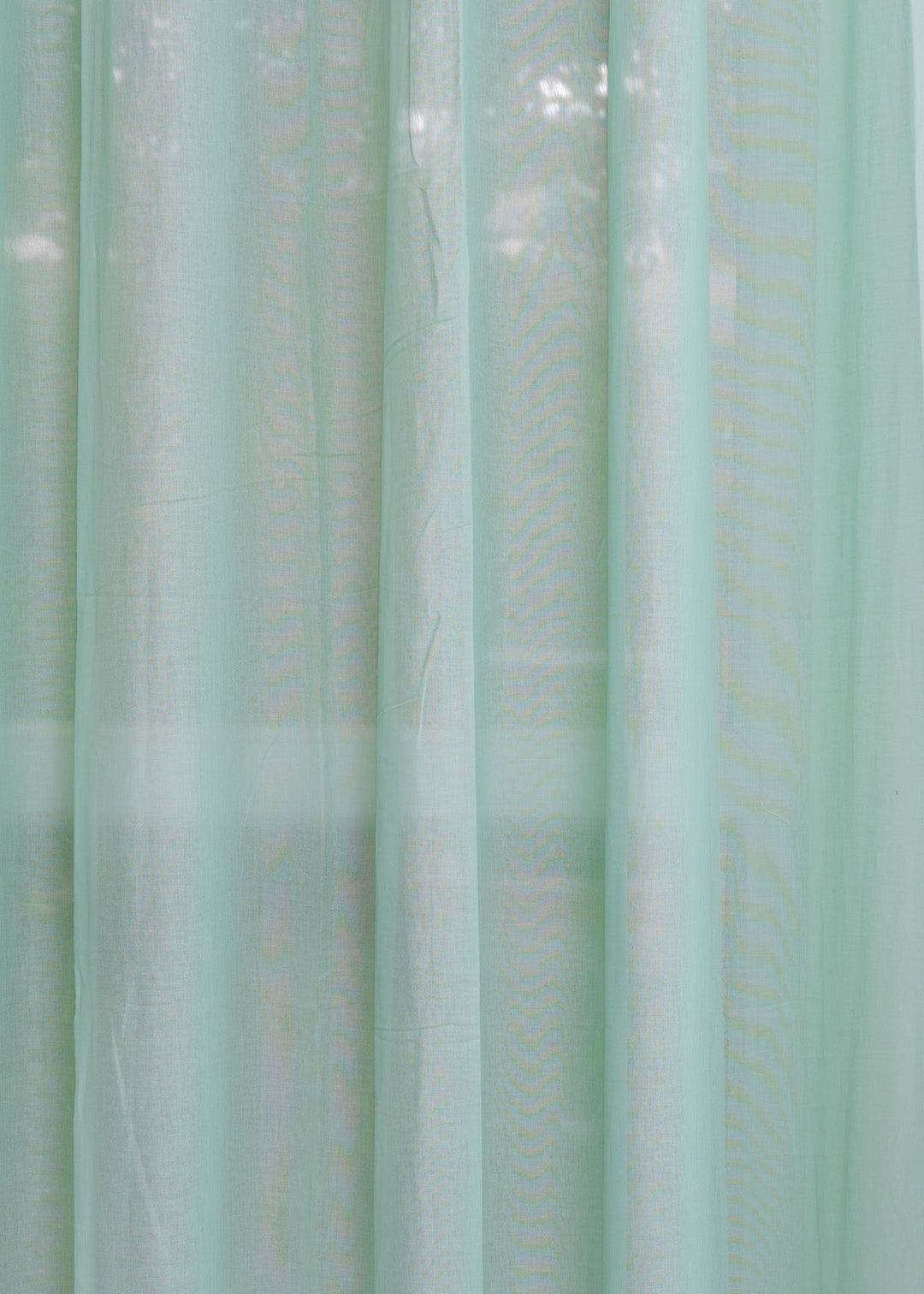 Solid Nile Blue sheer 100% cotton plain curtain for Living room & bedroom - Light filtering - Single Piece