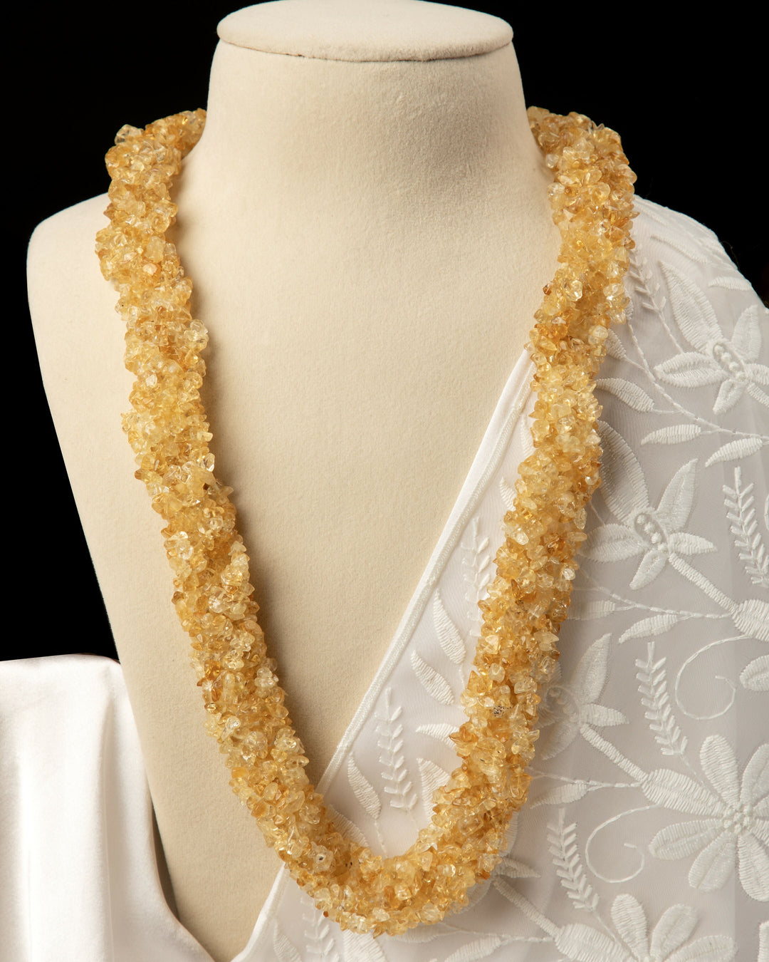 Madhu Malti: Natural Citrine Handcrafted Braided Mala  | SHOBITAM