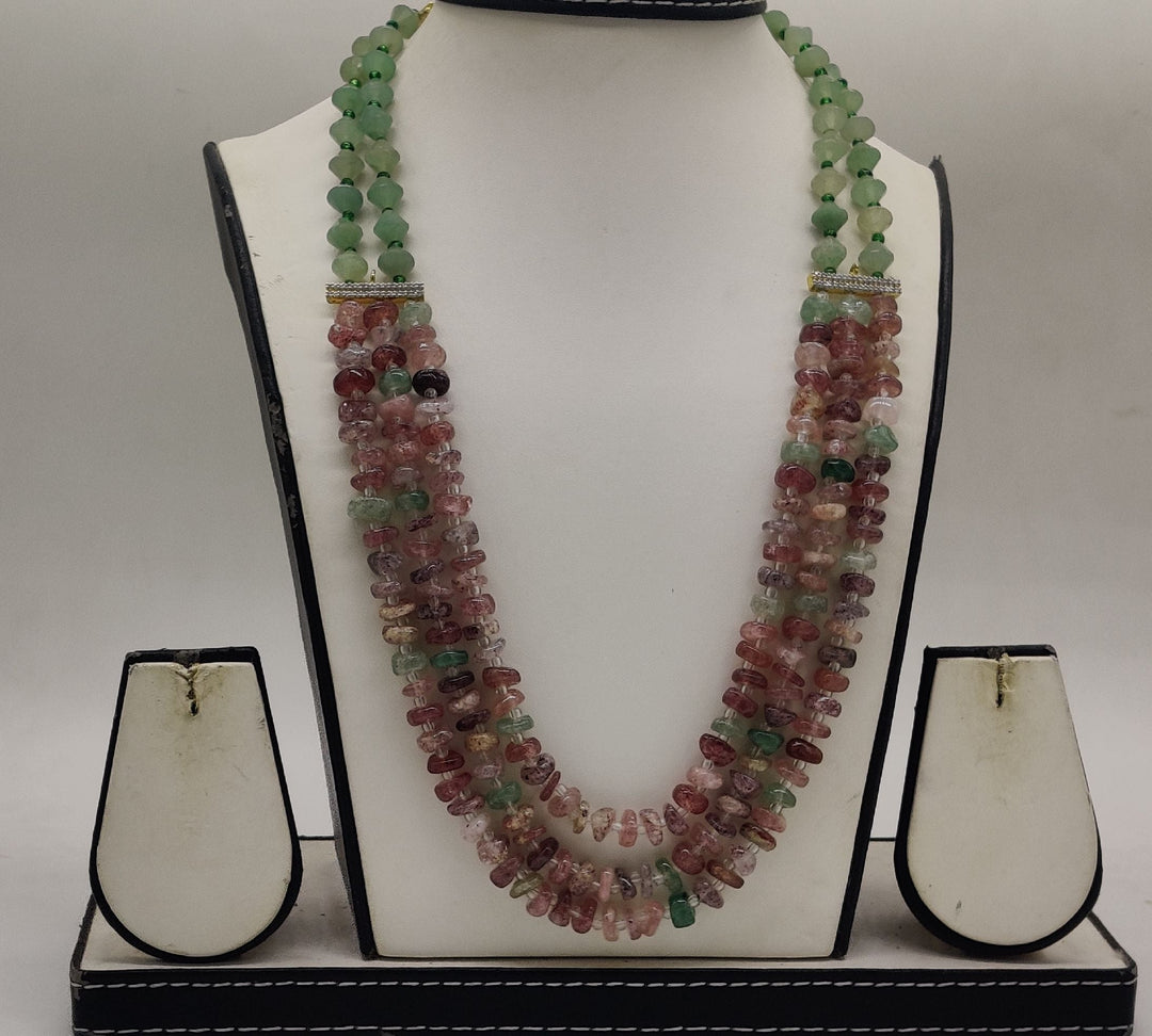 Earthy Gemstone Radiance Beaded Fancy Necklace | SHOBITAM