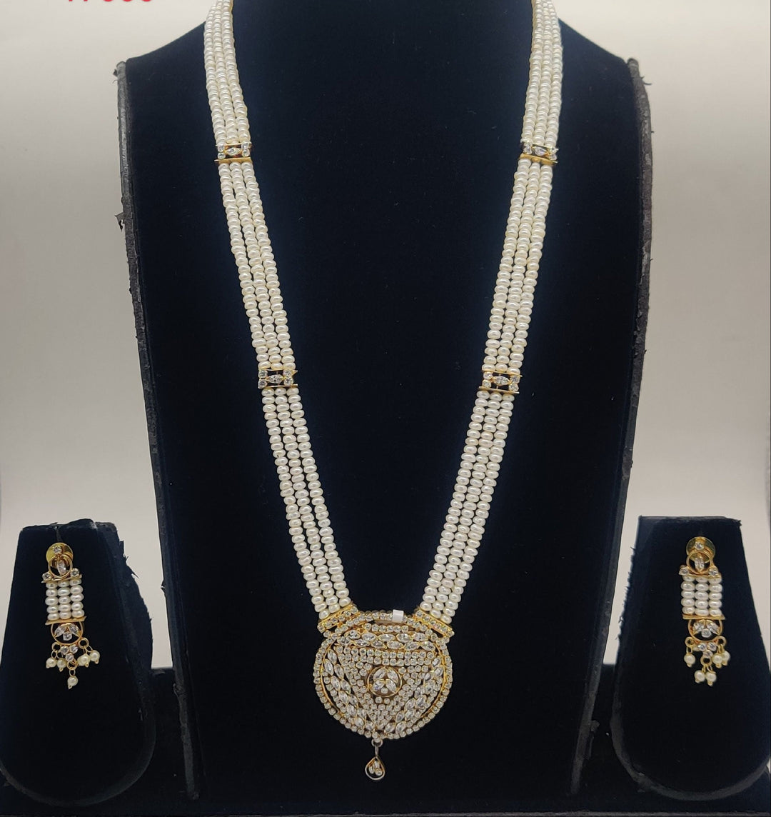 Divine Radiance Crystal Pearl Fancy Pendent Set | SHOBITAM