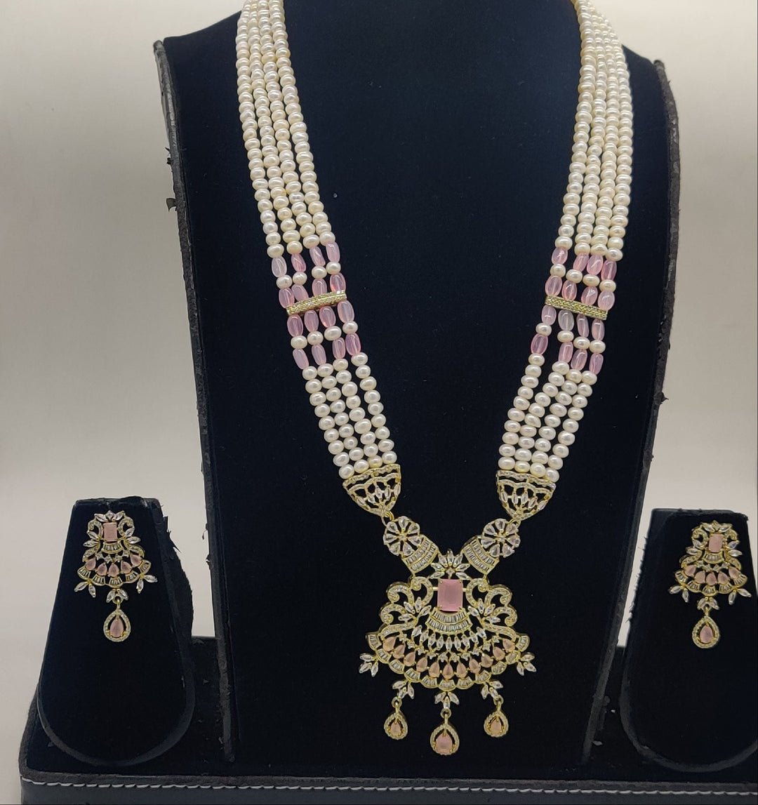 Pink Blossom Royal Filigree Fancy Pendent Set | SHOBITAM