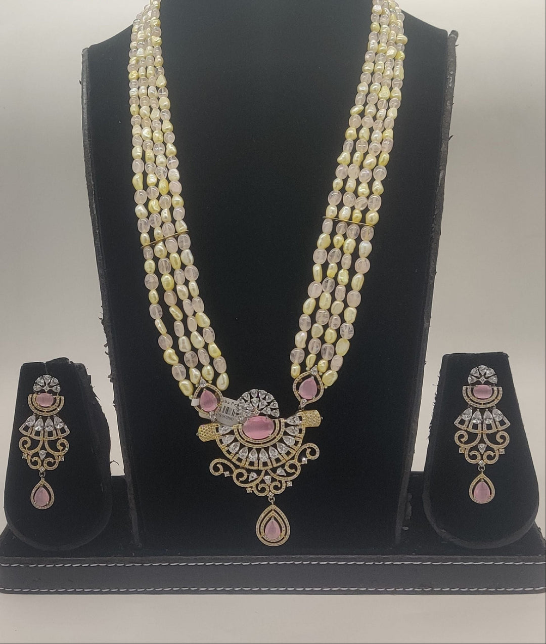 Rosy Radiance Royal Pearl Fancy Pendent Set | SHOBITAM