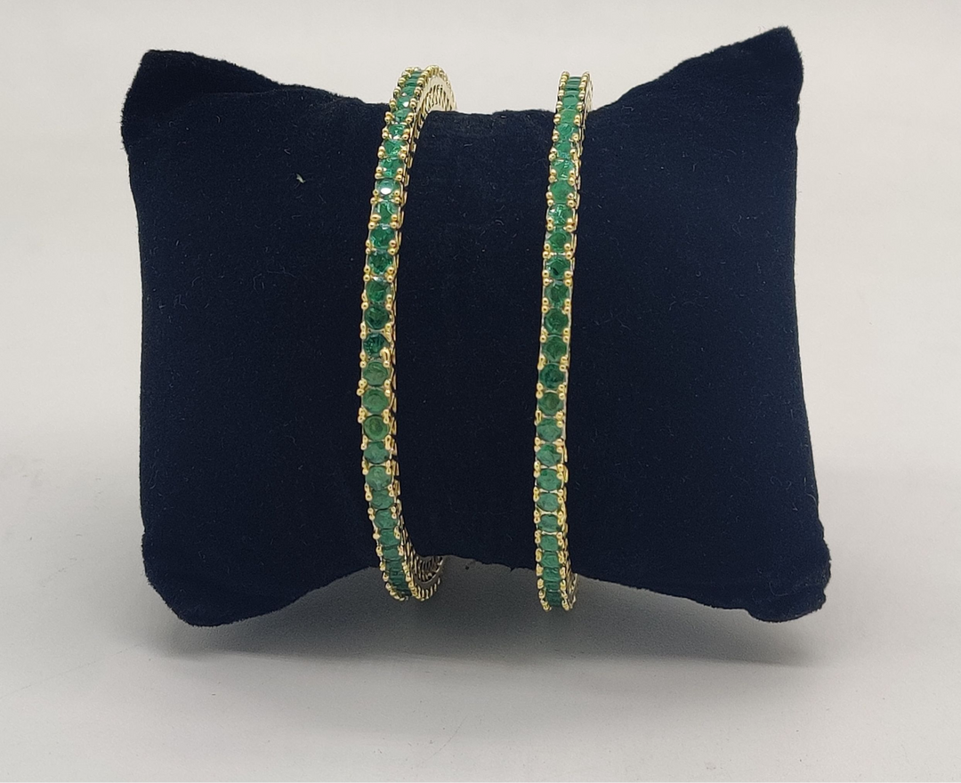 Emerald Elegance Bangles | SHOBITAM