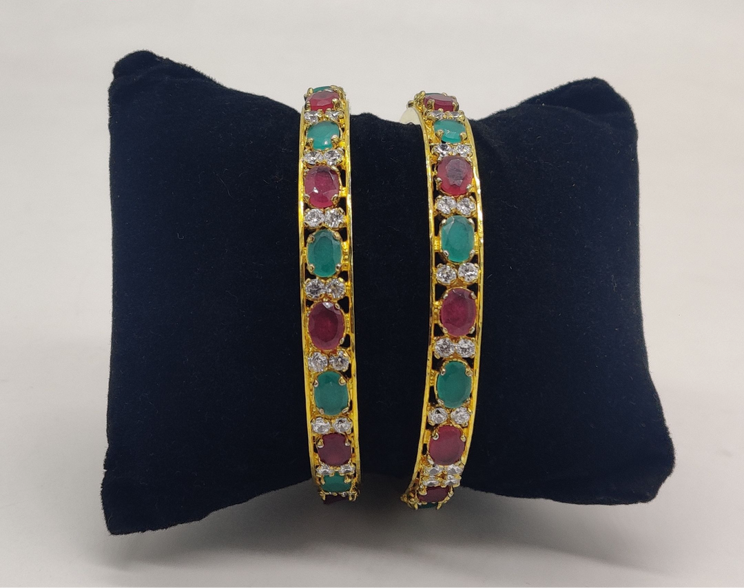 Dual Gemstone Sparkle Bangles | SHOBITAM