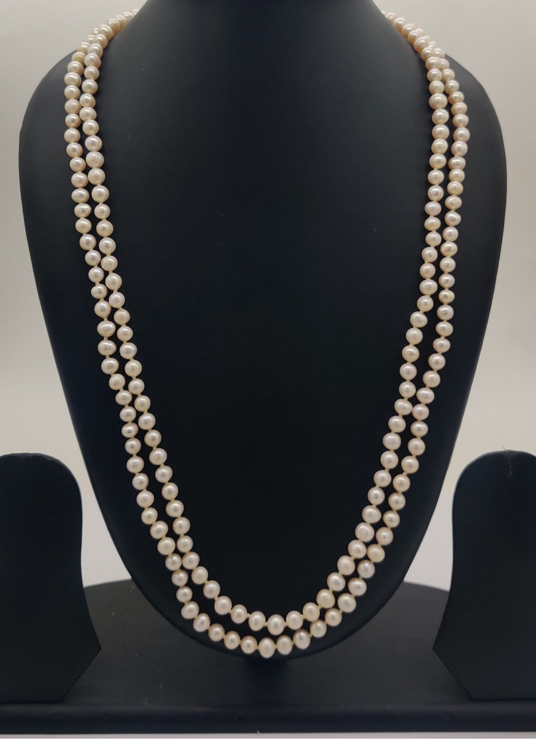 Double-Strand Classic Freshwater Pearl Necklace Set | SHOBITAM