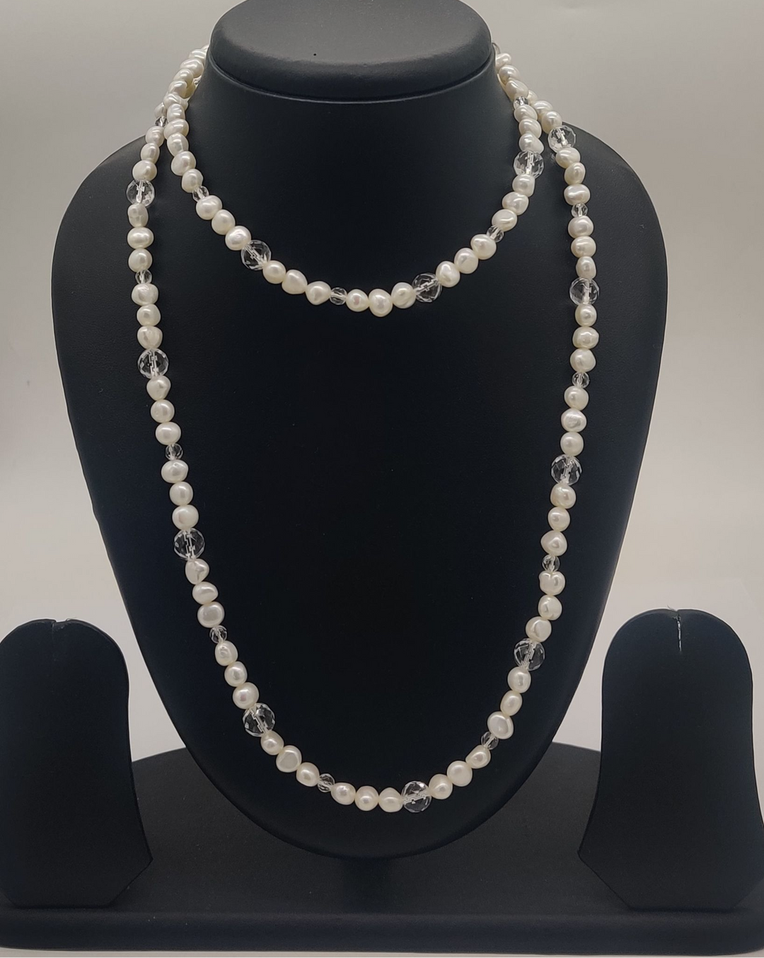 Crystal Cascade Pearl Fancy Necklace | SHOBITAM