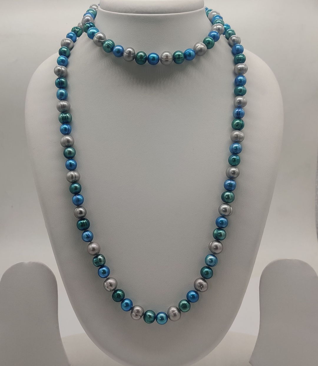 Azure Harmony Beaded Strand Fancy Necklace | SHOBITAM