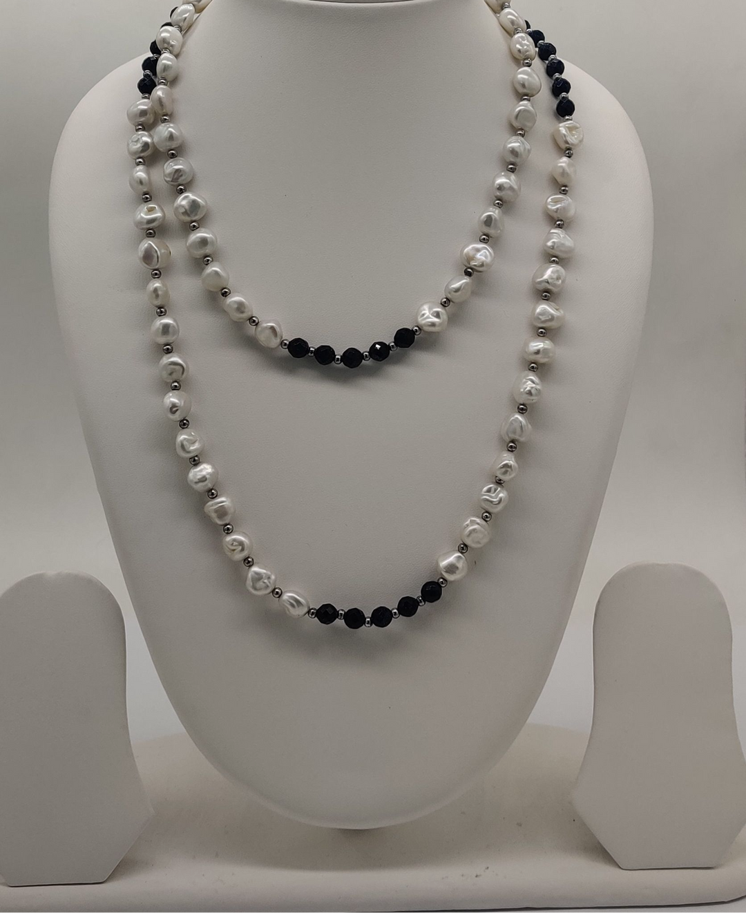 Midnight Ripple Freshwater Pearl Fancy Necklace | SHOBITAM