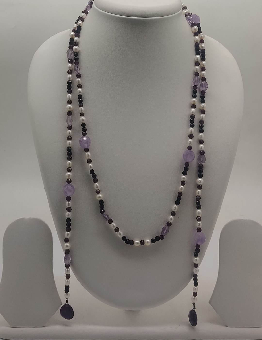 Twilight Harmony Pearl & Amethyst Fancy Necklace | SHOBITAM