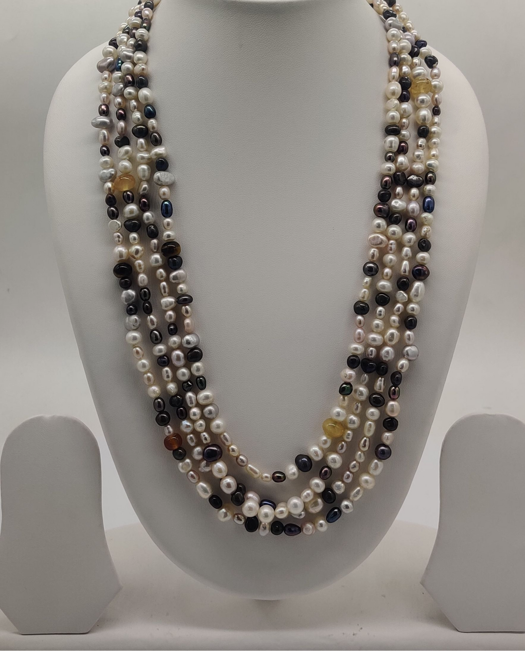 Ocean Dusk Multicolor Pearls Fancy Necklace | SHOBITAM