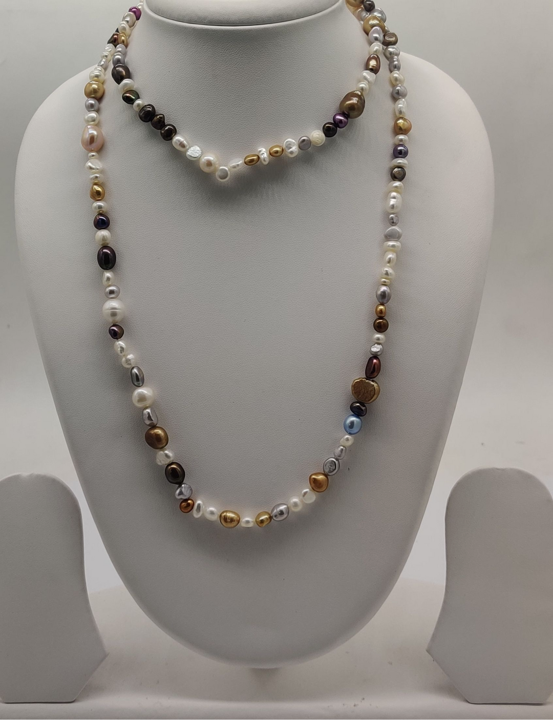 Earthtone Pearl Prism Fancy Necklace | SHOBITAM