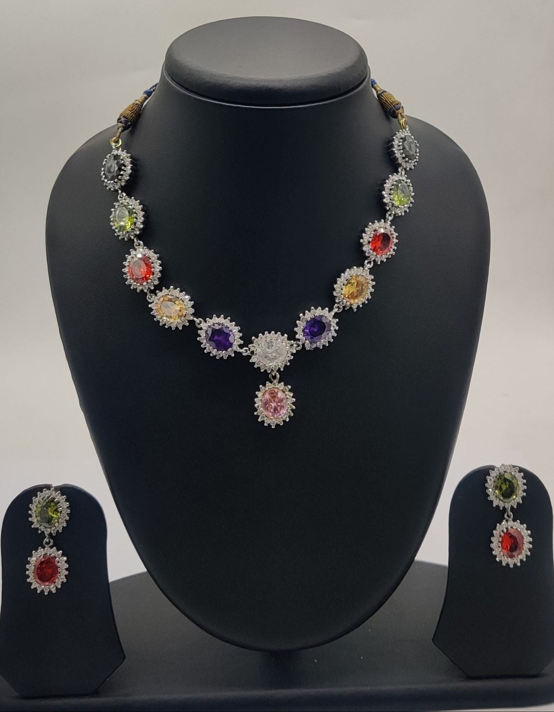 Vibrant Multicolor Stone Necklace Set