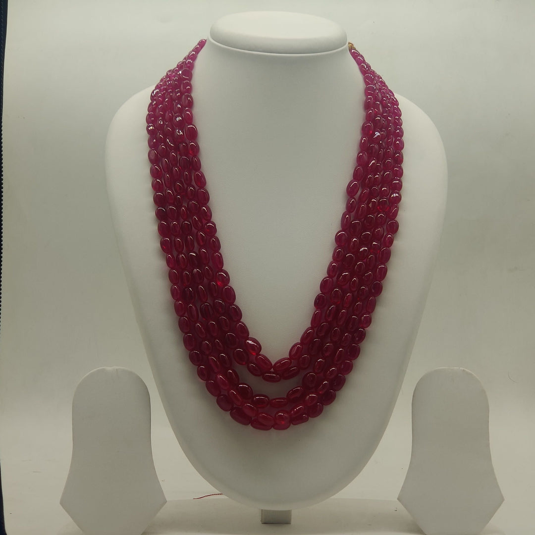 Crimson Cascade Ruby Beaded Stone Necklace | SHOBITAM