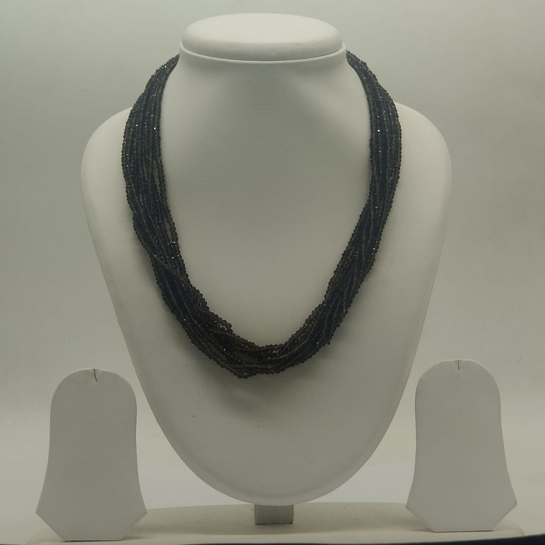 Noir Charm Multi-Strand Bead Stone Necklace | SHOBITAM