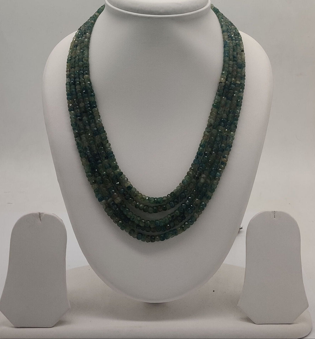 Evergreen Grace Multi-Strand Beaded Stone Necklace | SHOBITAM