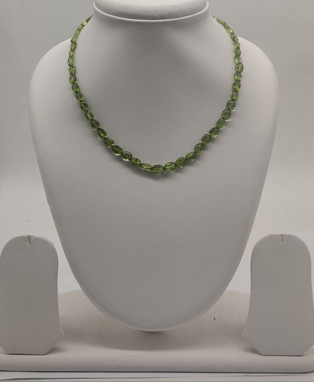 Peridot Whisper Oval Bead Stone Necklace | SHOBITAM
