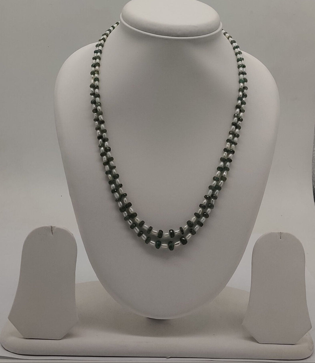 Pearl Elegance Dual-Strand Stone Necklace | SHOBITAM