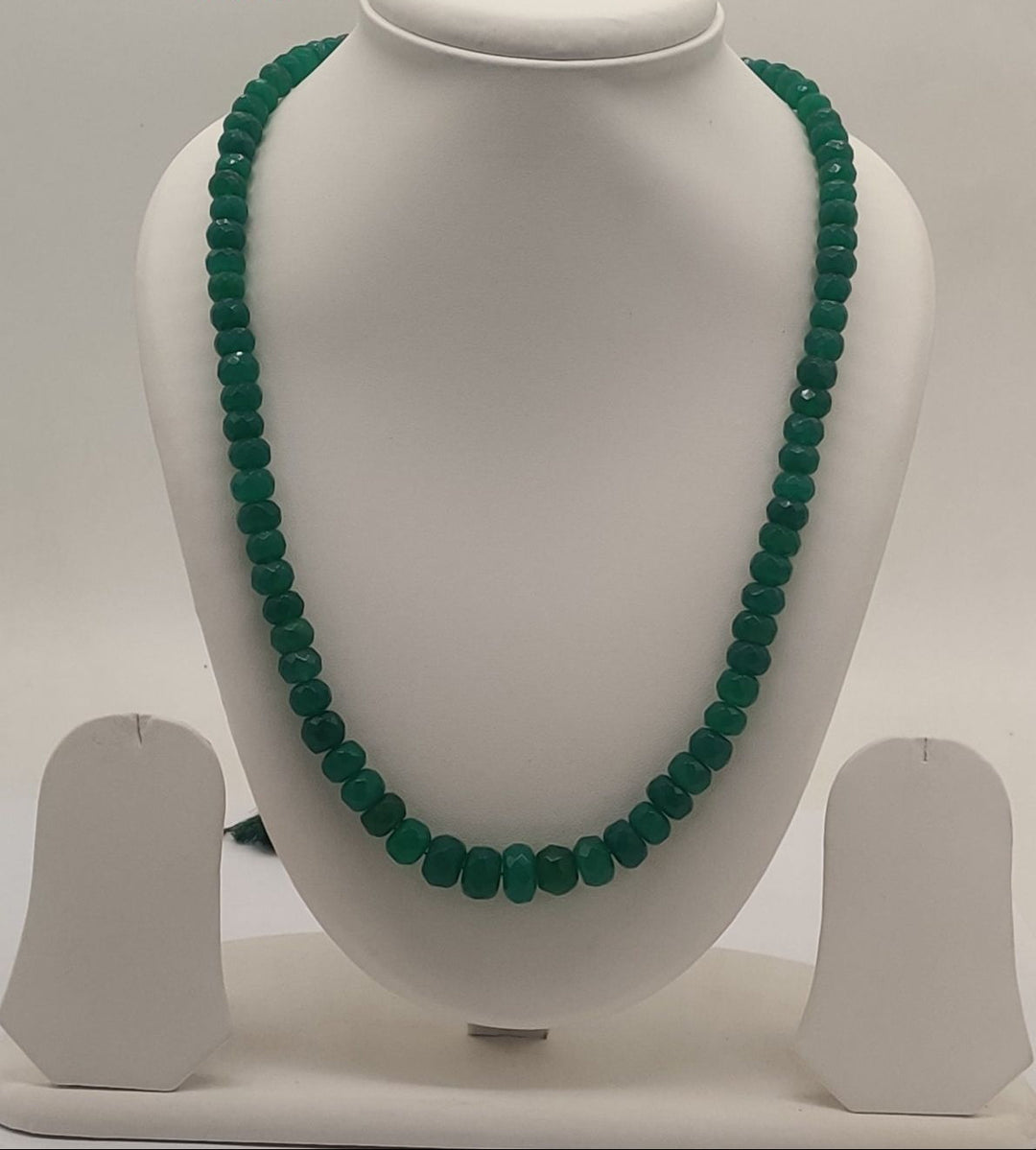 Verdant Glow Green Gemstone Beaded Stone Necklace | SHOBITAM