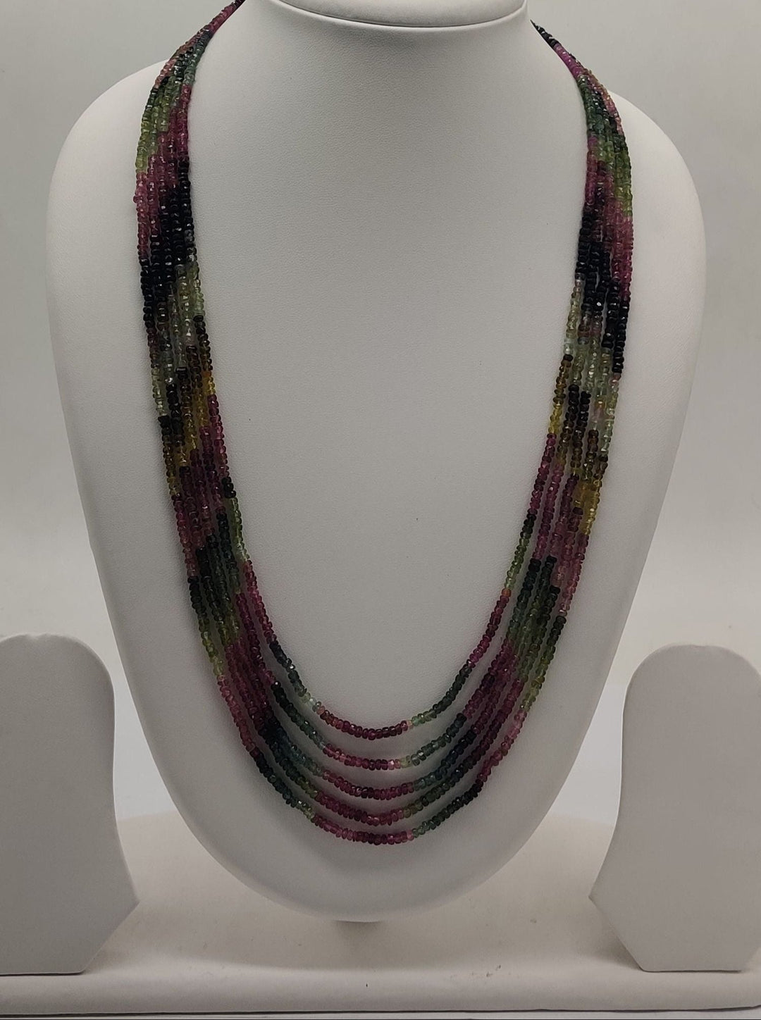 Tourmaline Bloom Multi-Strand Gemstone Stone Necklace | SHOBITAM