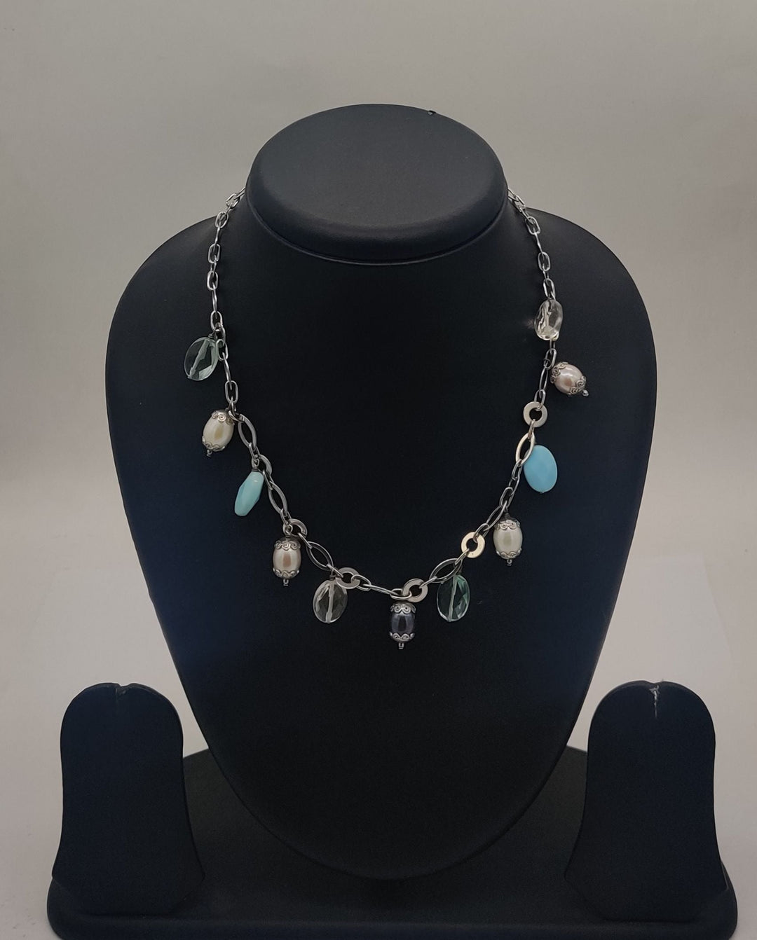 92.5 Silver Misty Charm Pearls Necklace | SHOBITAM
