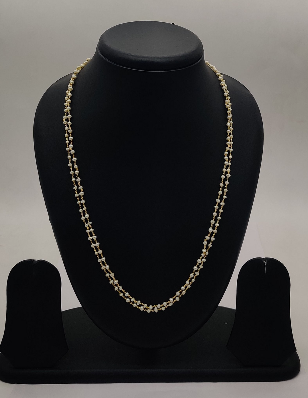 Taar Mala Long Freshwater Pearl Double-Strand Necklace | SHOBITAM
