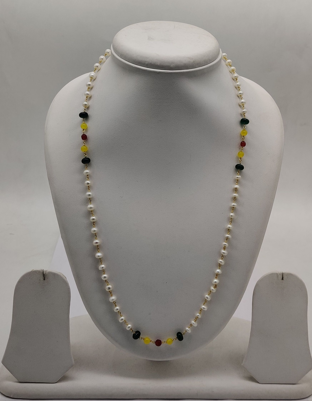 Taar Mala Color Beaded Long Freshwater Pearl Necklace | SHOBITAM