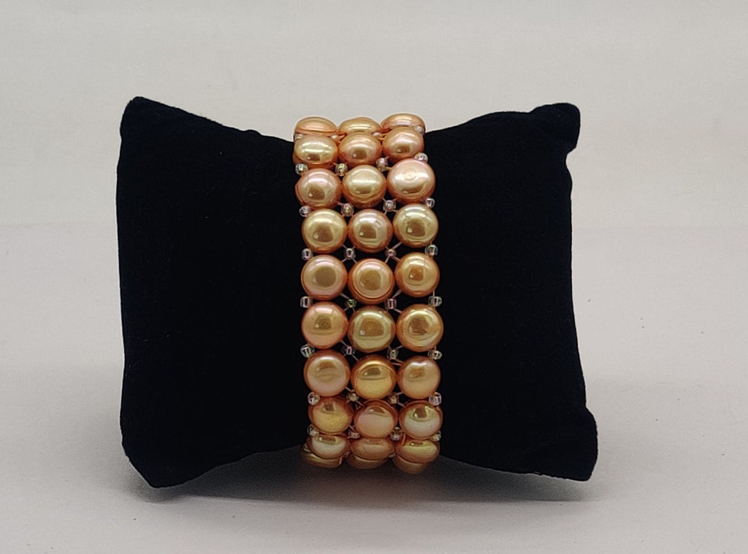 Champagne Multi-Stand Pearls Bracelets | SHOBITAM