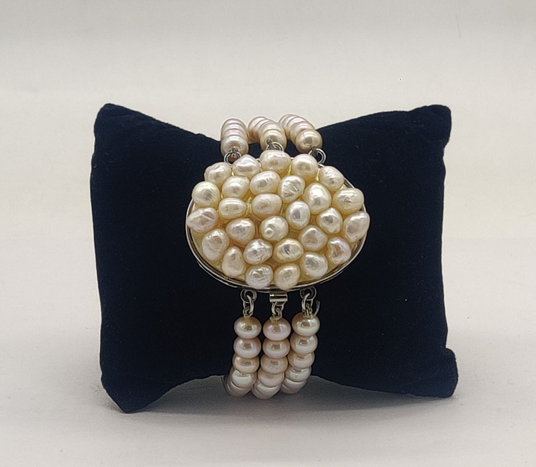 White Multistand Pearls Bracelets | SHOBITAM