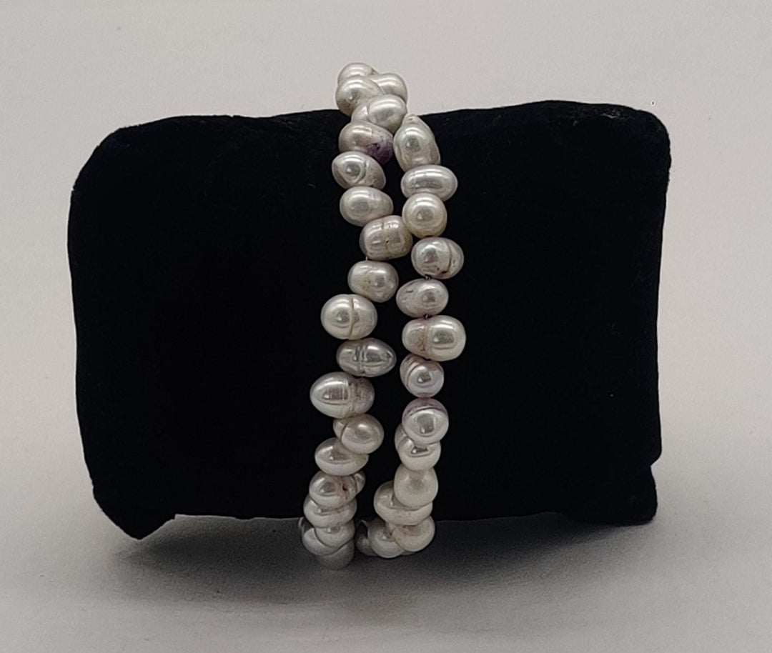 Elegant White & Lavender Baroque Pearl Multi-Strand Bracelet | SHOBITAM